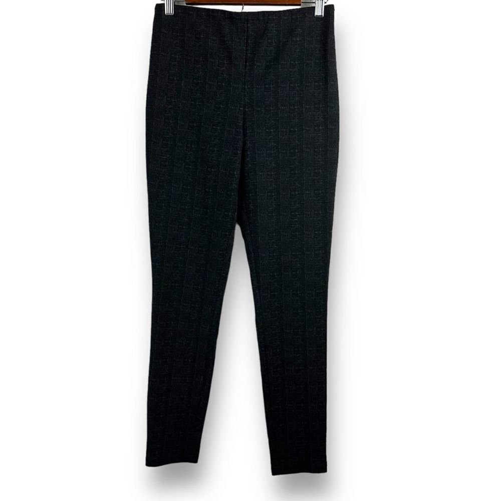 Tribal Women's Size M Pull On High Waist Dress Pants Black Checker Plaid Stretch